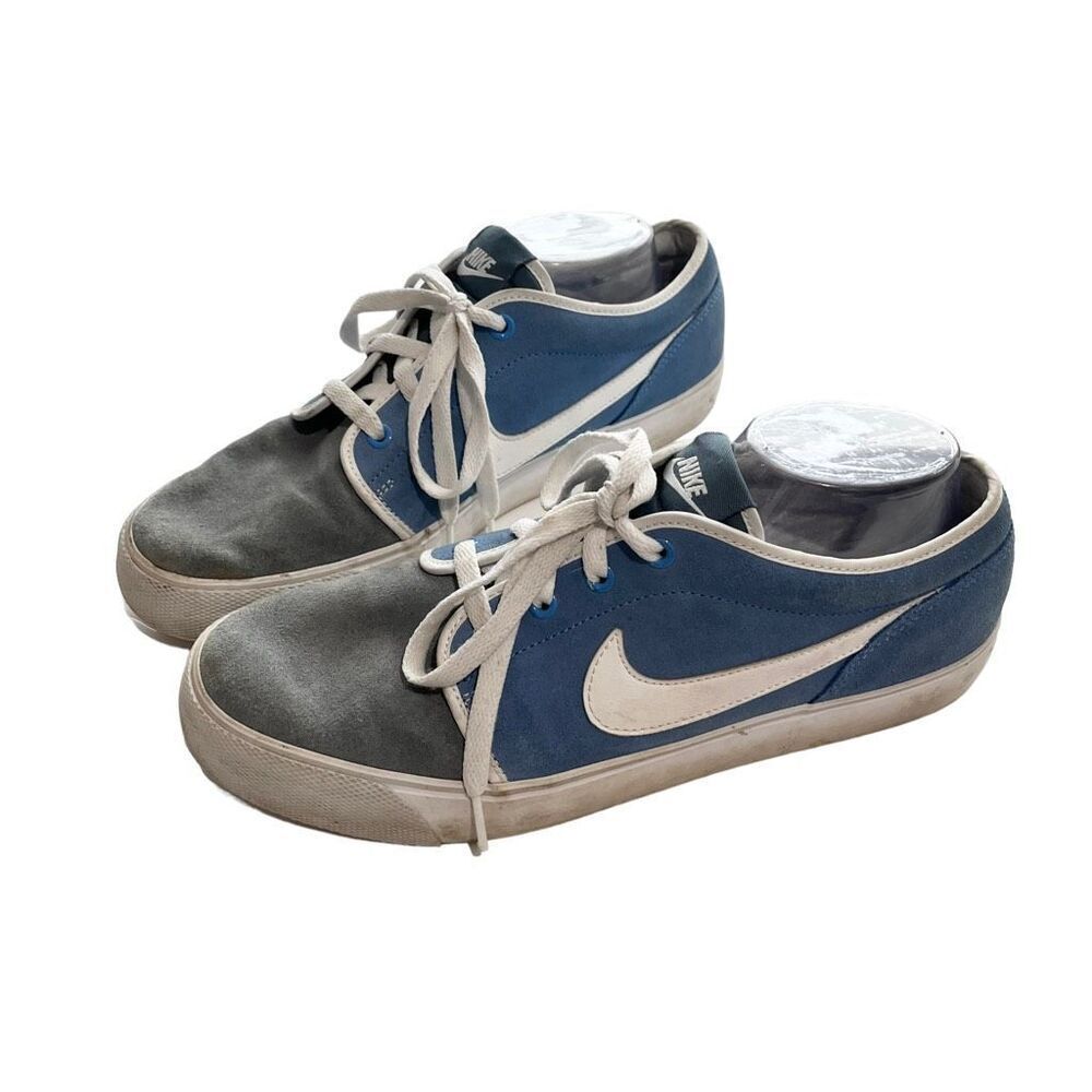 Nike Men's Toki Low Top Blue & Gray Athletic Sneakers Suede Size 10.5
